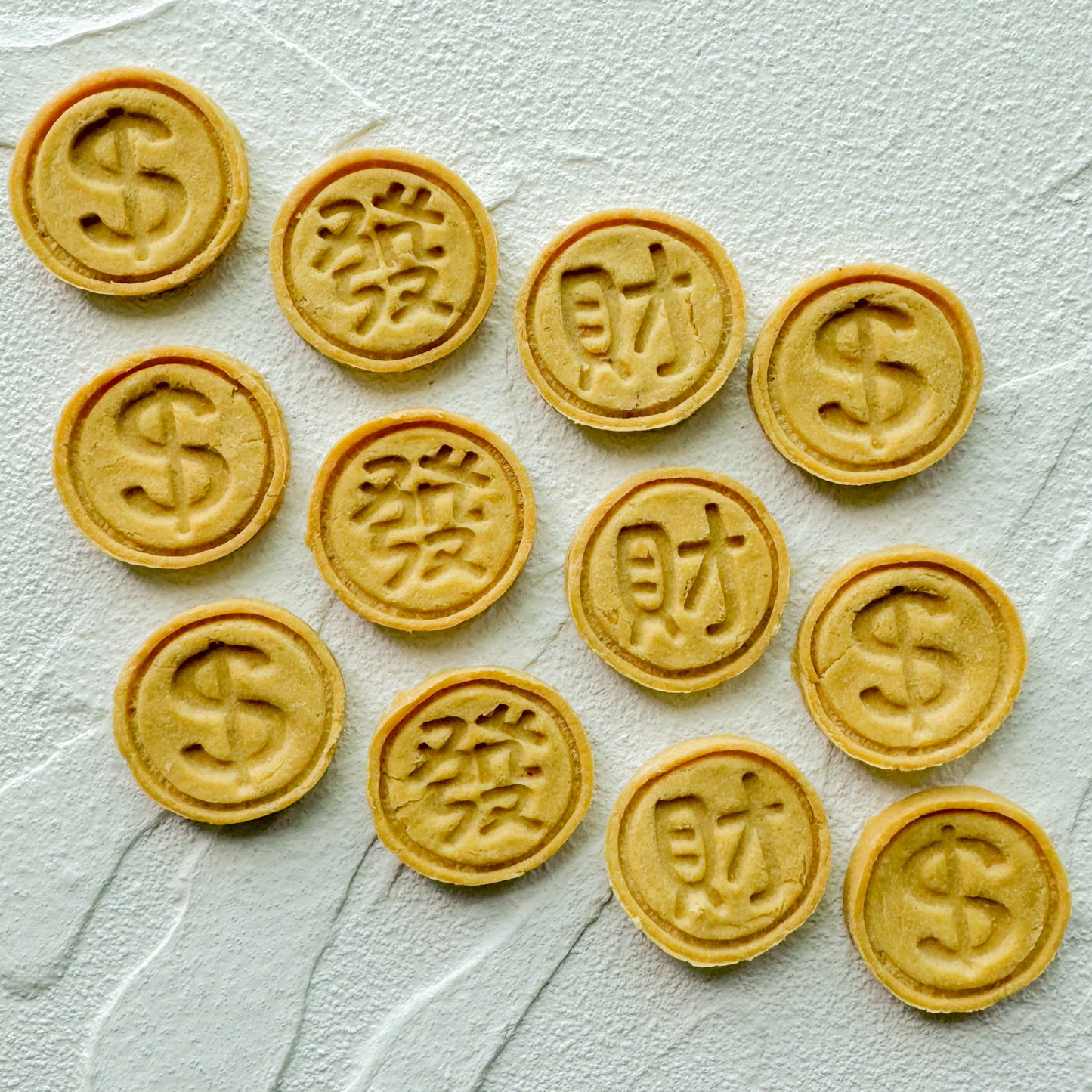 hoy's huat coins (meat-based cookies)