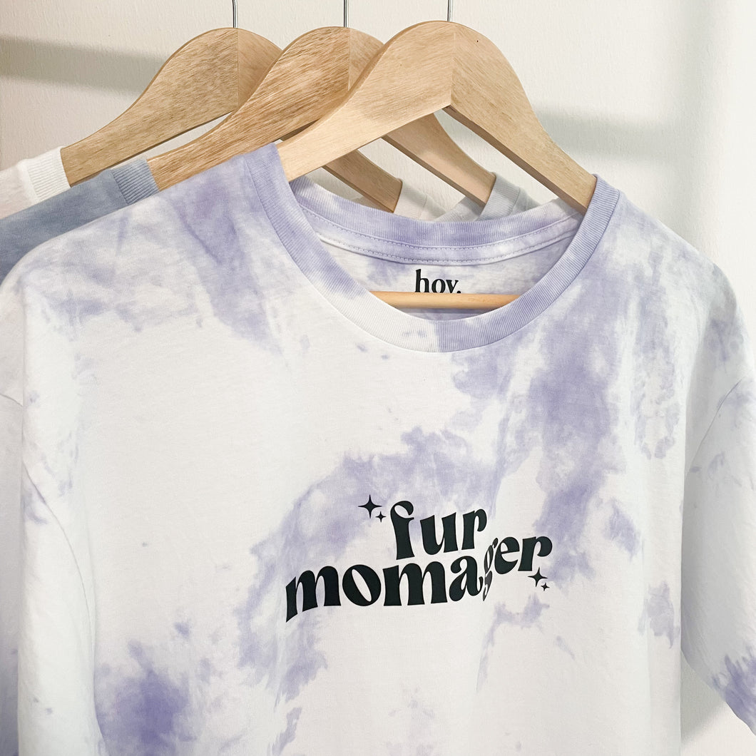 fur momager tie-dye oversized tee